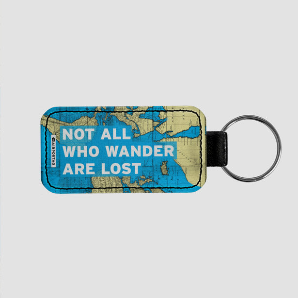 Not All Who - World Map - Leather Keychain - Airportag