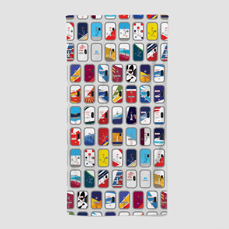 Airplane Doors Pattern - Beach Towel