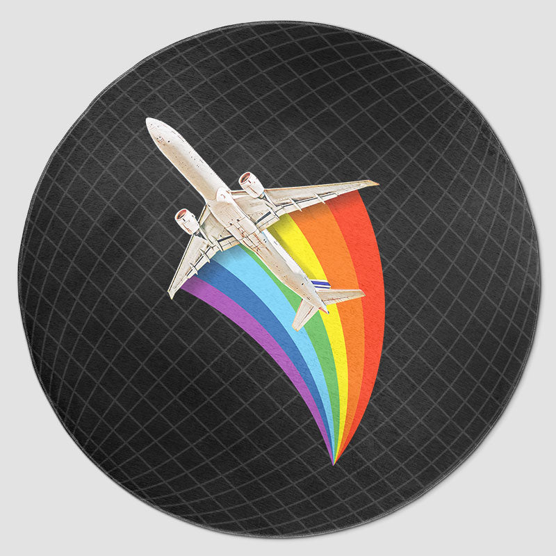 Airplane Rainbow - Round Rug