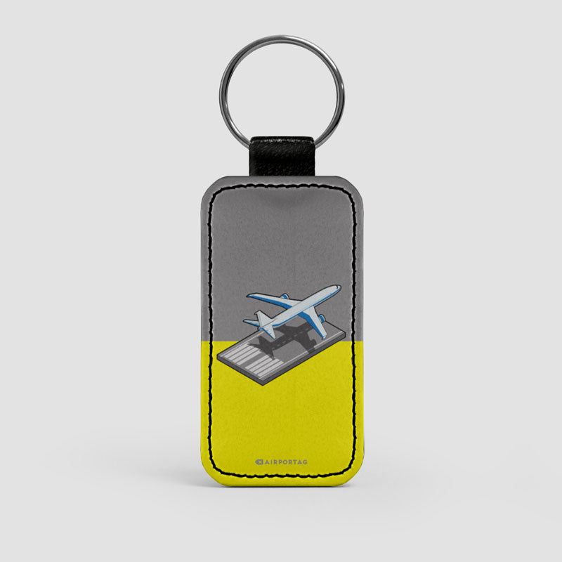 Airplane Runway Isometric - Leather Keychain