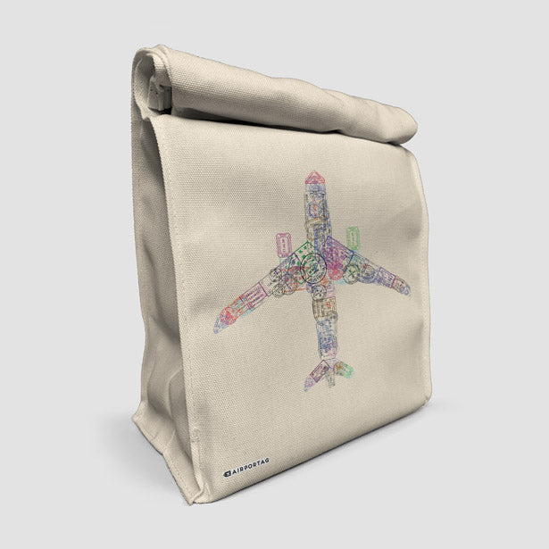 Airplane Stamps - Lunch Bag airportag.myshopify.com