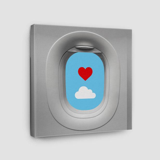 Plane Window Heart Cloud - Canvas - Airportag