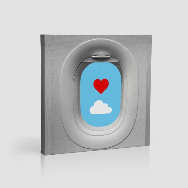 Plane Window Heart Cloud - Canvas - Airportag