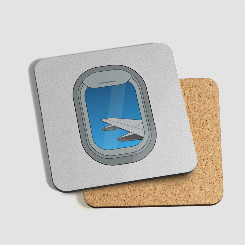 Airplane Window Wing Icon - Coaster