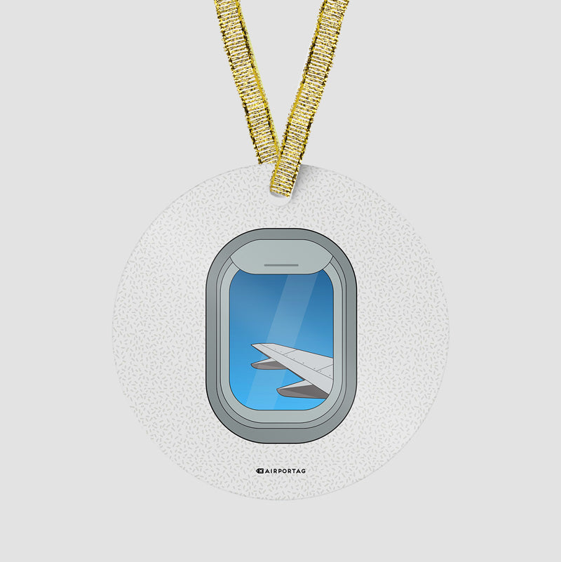 Airplane Window Wing Icon - Ornament