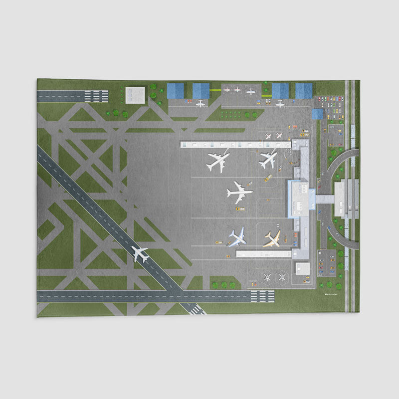 空港の上面図 - 長方形の敷物