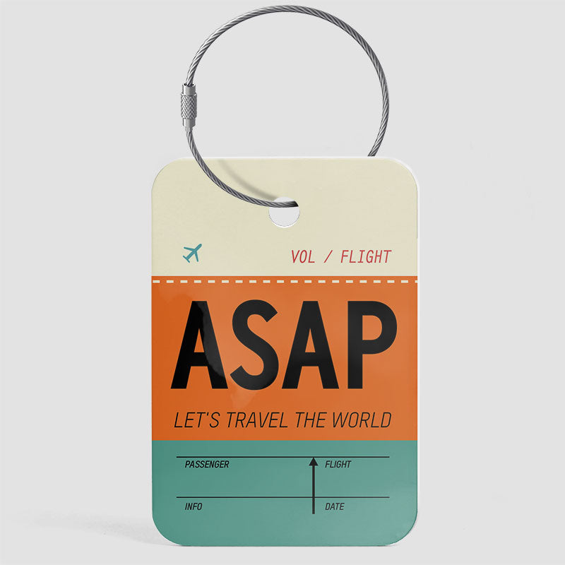 Abréviation amusante ASAP - Étiquette de bagage