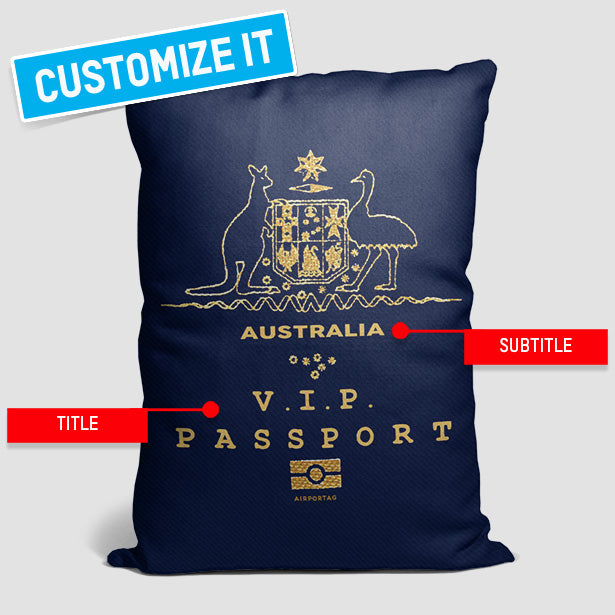 オーストラリア - パスポート長方形枕