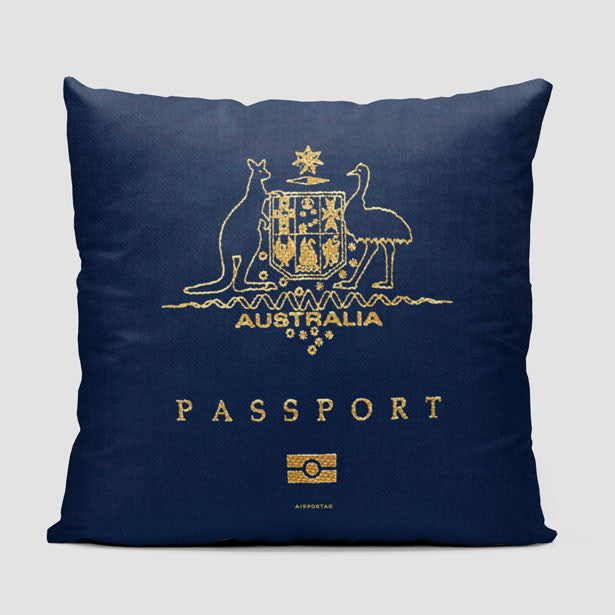 Australia - Passport Throw Pillow - Airportag