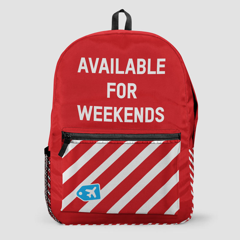 Available For Weekends - Backpack - Airportag