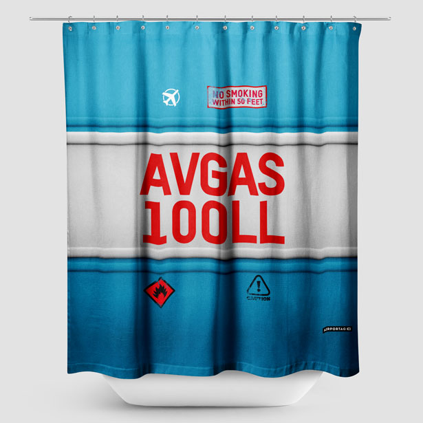 AVGAS 100LL - Shower Curtain - Airportag
