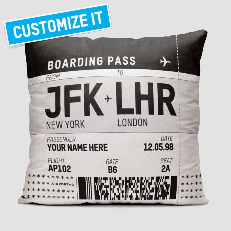 Boarding Pass - square - Throw Pillow