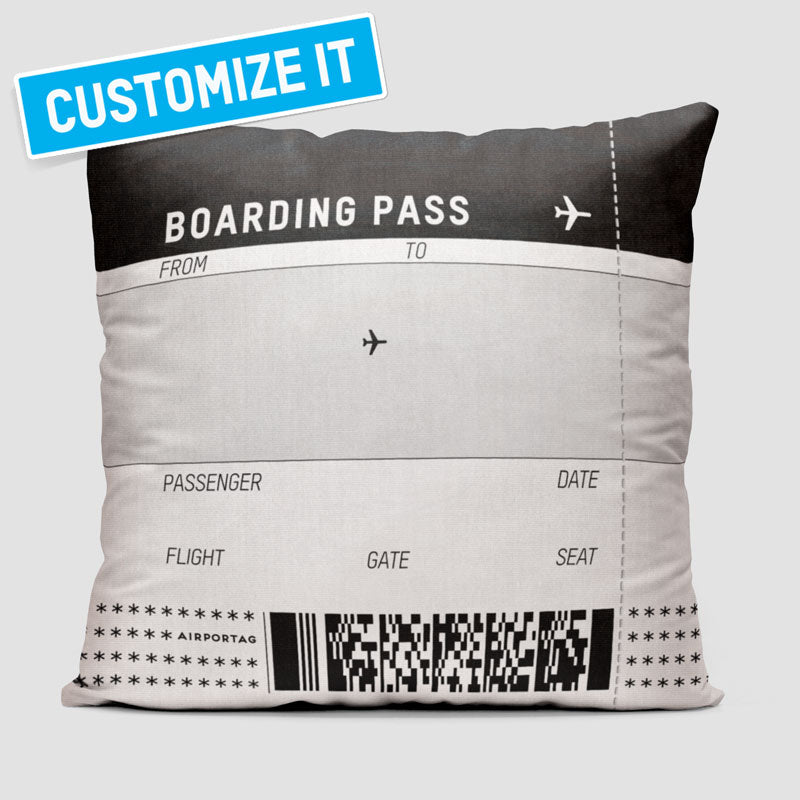 Boarding Pass - square - Throw Pillow