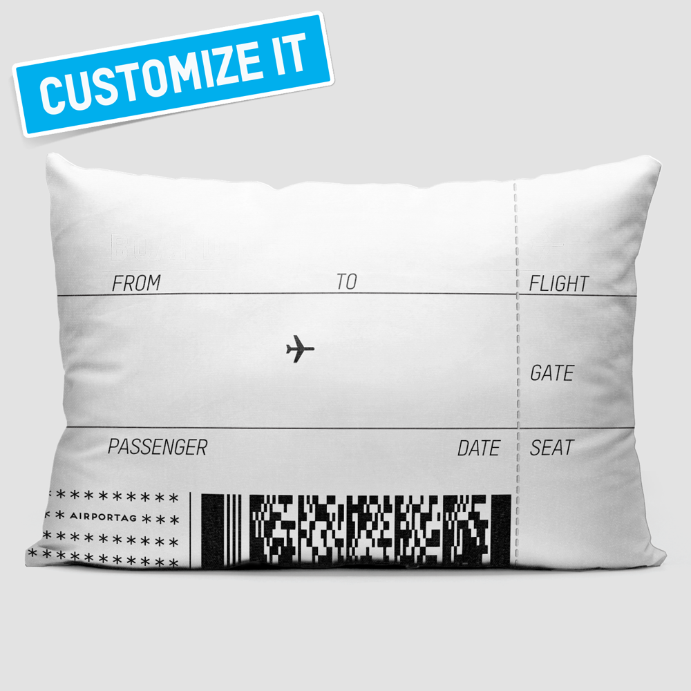 Custom Boarding Pass Throw Pillow