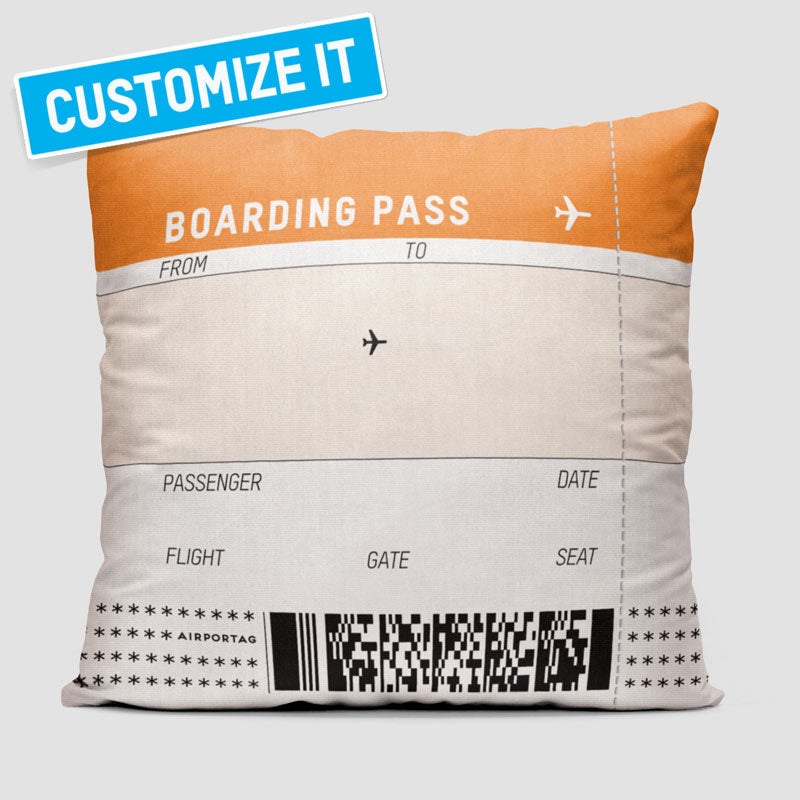 Boarding Pass - square - Throw Pillow