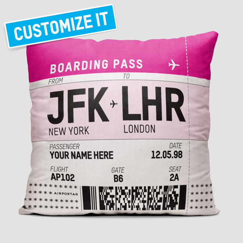 Boarding Pass - square - Throw Pillow