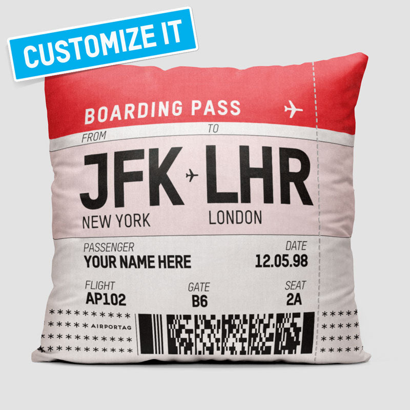 Boarding Pass - square - Throw Pillow