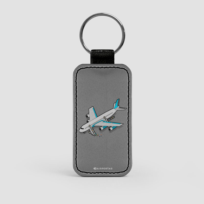 Boarding Plane Isometric - Leather Keychain
