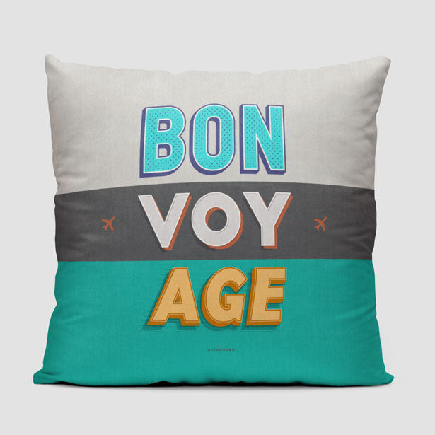BON VOY AGE - Throw Pillow - Airportag