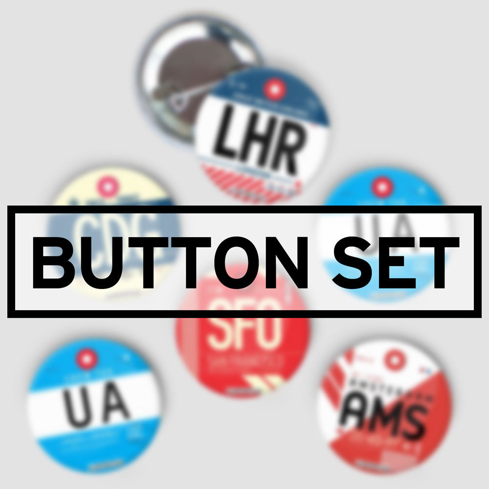 Buttons - Set of 6 - Airportag