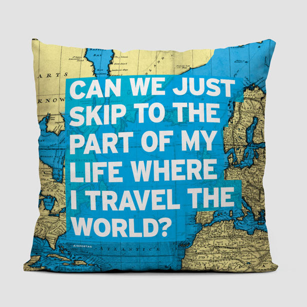 Can We Just - World Map - Throw Pillow - Airportag