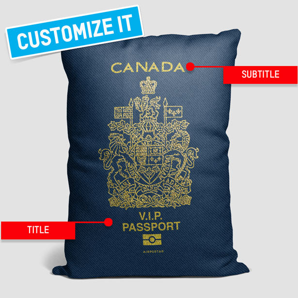 カナダ - パスポート長方形枕