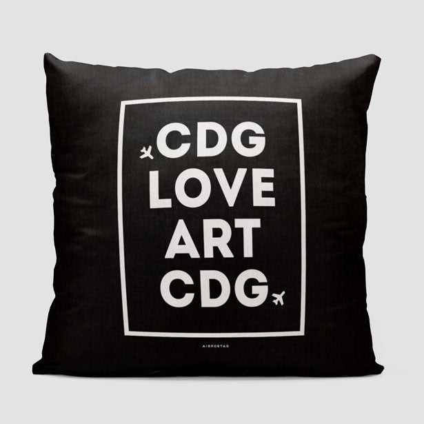 CDG - Love / Art - Throw Pillow - Airportag