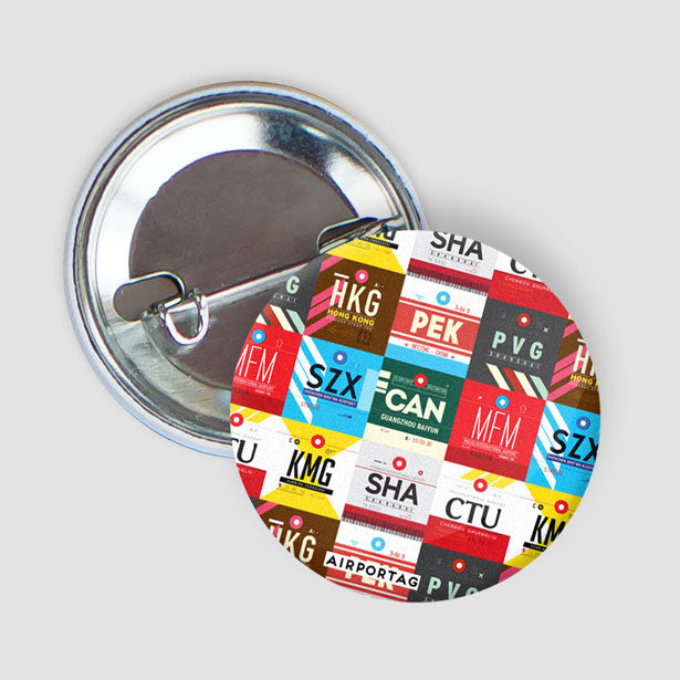 Pinback Button - Chinese Airports