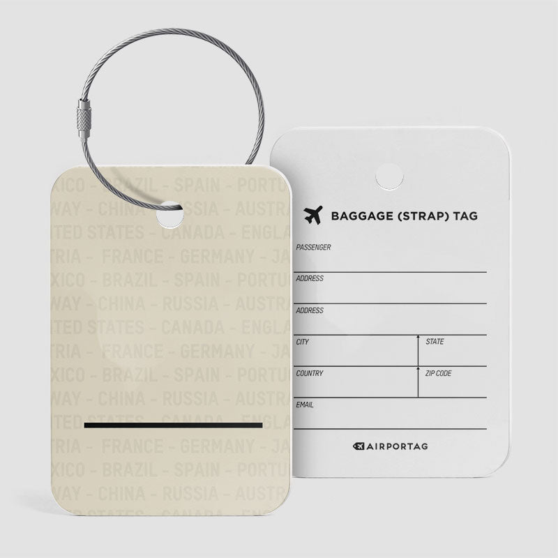 Countries Visited - Luggage Tag