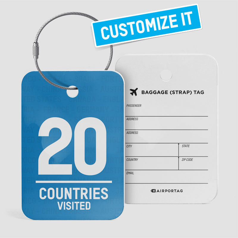 Countries Visited - Luggage Tag