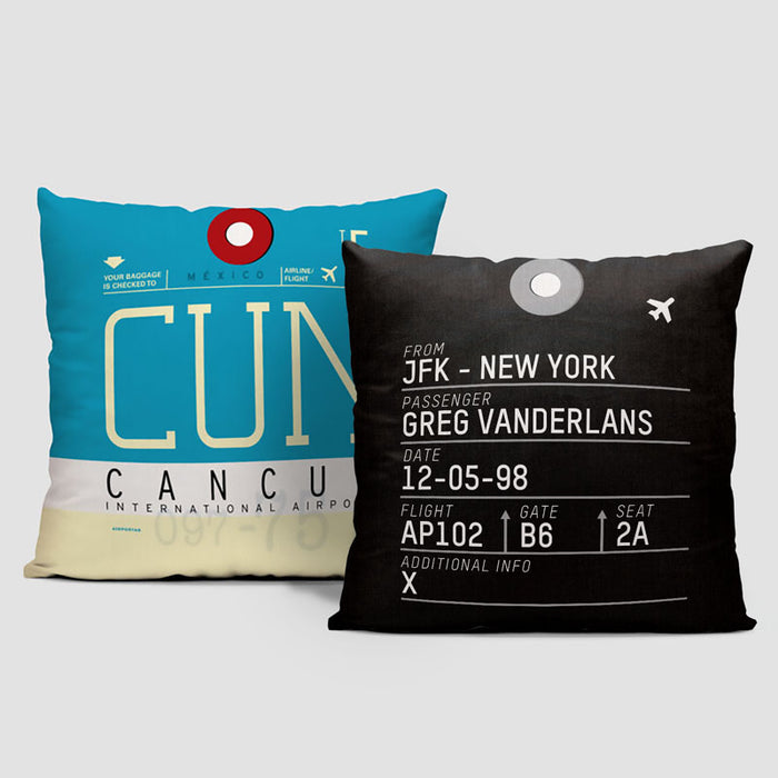 Airport Code Throw Pillow CUN Canc n Airport Mexico airport-code-throw-pillow-cun-canc-n-airport-mexico