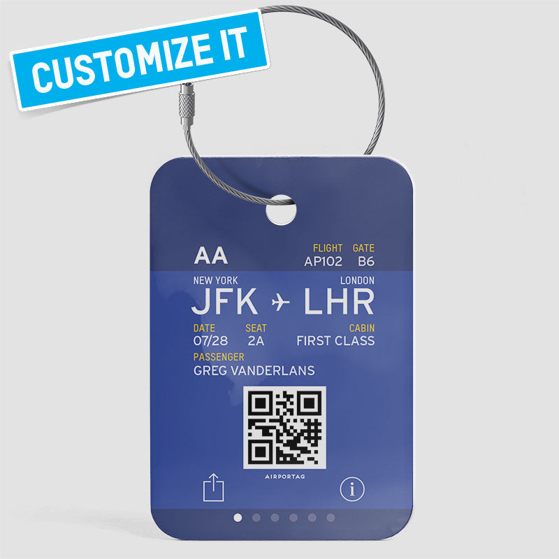 Carte d'embarquement numérique - Étiquette de bagage
