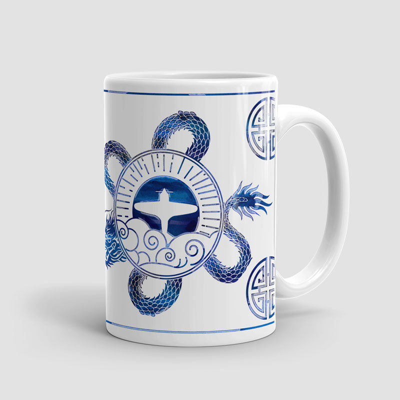 Dragon Plane Blue-and-White - Mug