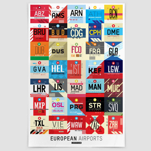 European Airports - Poster - Airportag