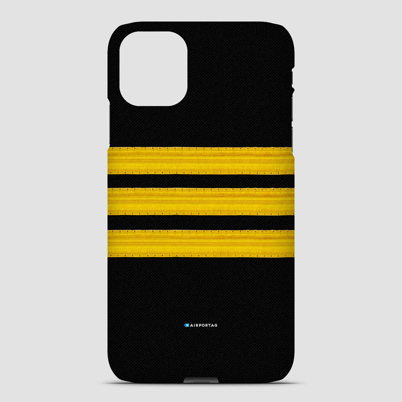 Black Pilot Stripes Gold - iPhone Case