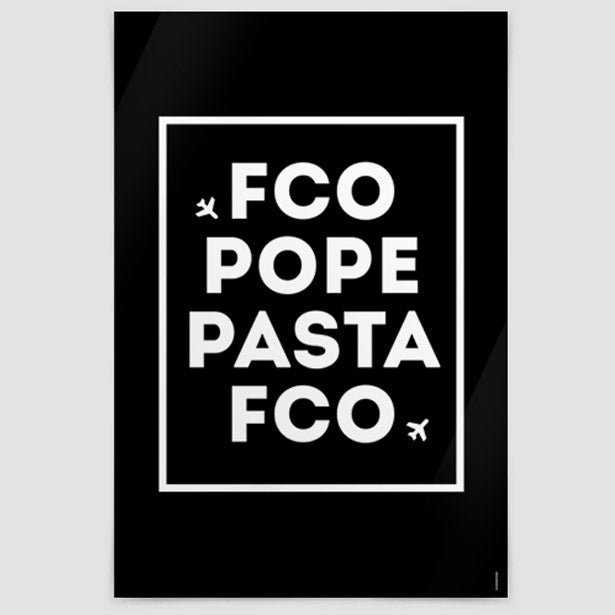 FCO - Pope / Pasta - Poster airportag.myshopify.com