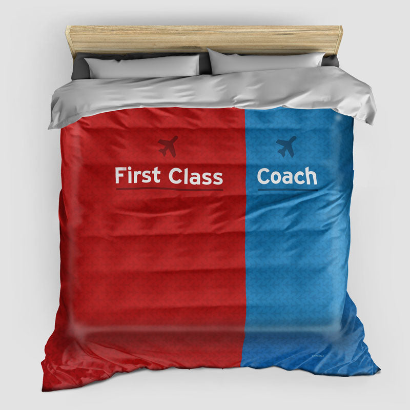 First Class vs Coach - Duvet Cover - Airportag