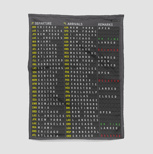 Aviation and Travel Themed Blankets Airportag