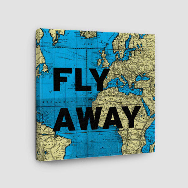 Fly Away - World Map - Canvas - Airportag