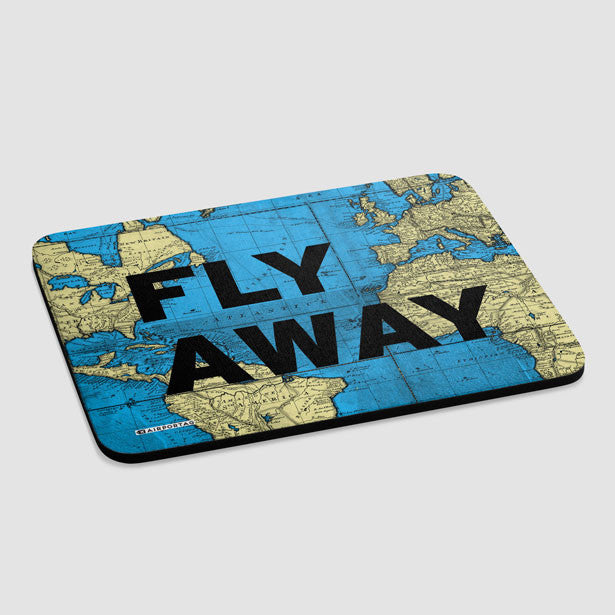 Fly Away - World Map - Mousepad - Airportag