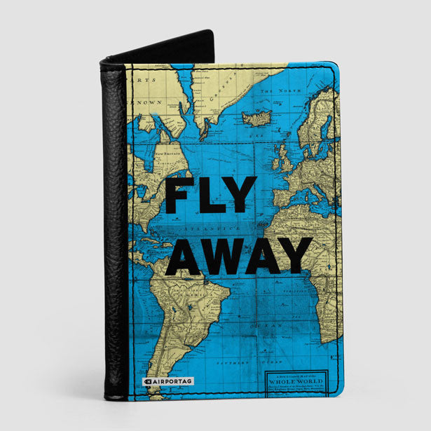 Fly Away - World Map - Passport Cover - Airportag