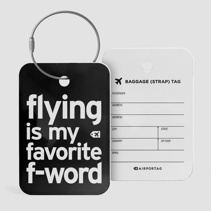 Voler est mon mot F préféré - Étiquette de bagage
