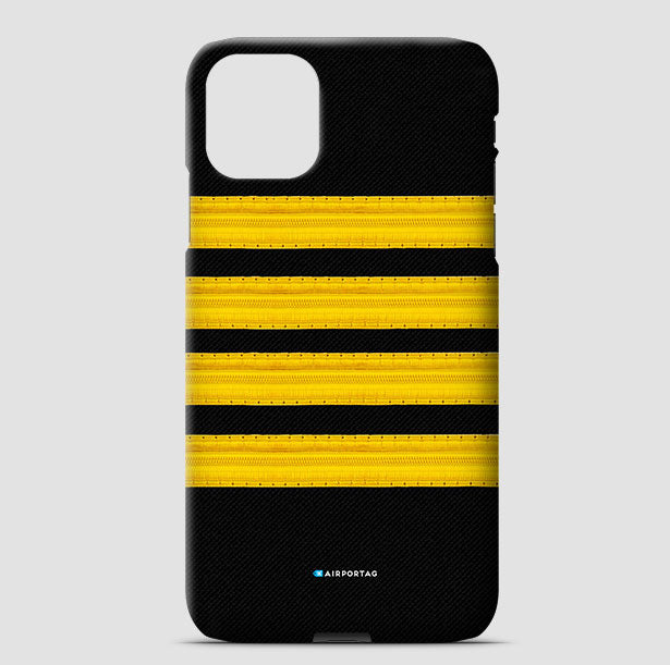 Black Pilot Stripes Gold - Phone Case airportag.myshopify.com