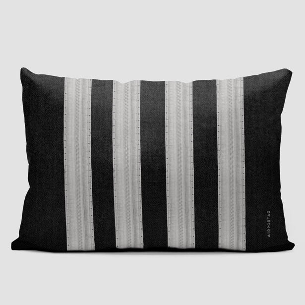 Black Pilot Stripes - Rectangular Pillow - Airportag