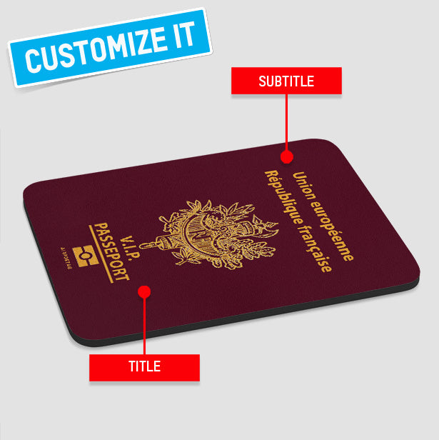 フランス - パスポート マウスパッド