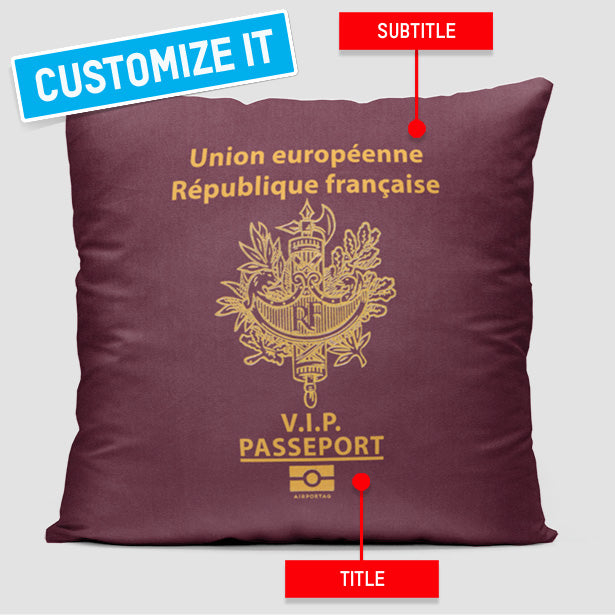 France - Passport Throw Pillow