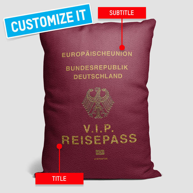 Allemagne - Coussin rectangulaire passeport