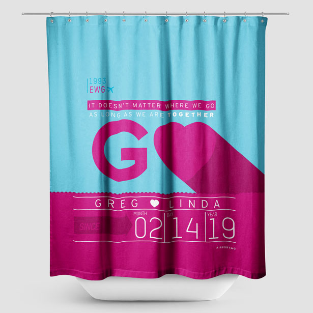 It Doesn't Matter Where We Go - Shower Curtain - Airportag