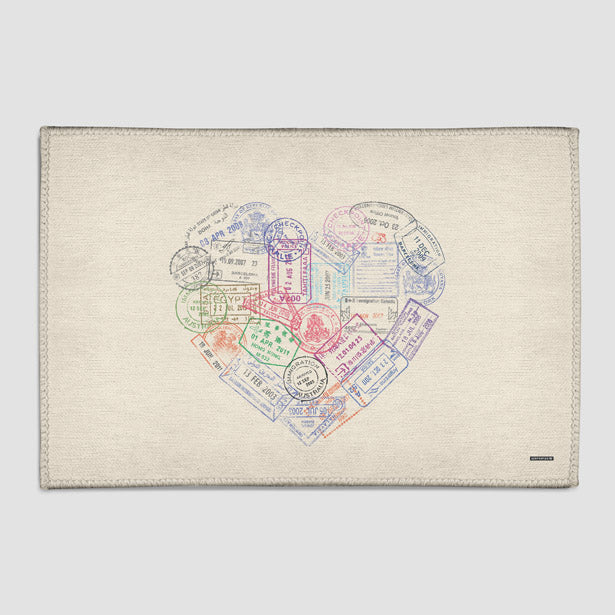 Heart Stamps - Rectangular Rug airportag.myshopify.com