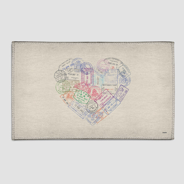 Heart Stamps - Rectangular Rug airportag.myshopify.com